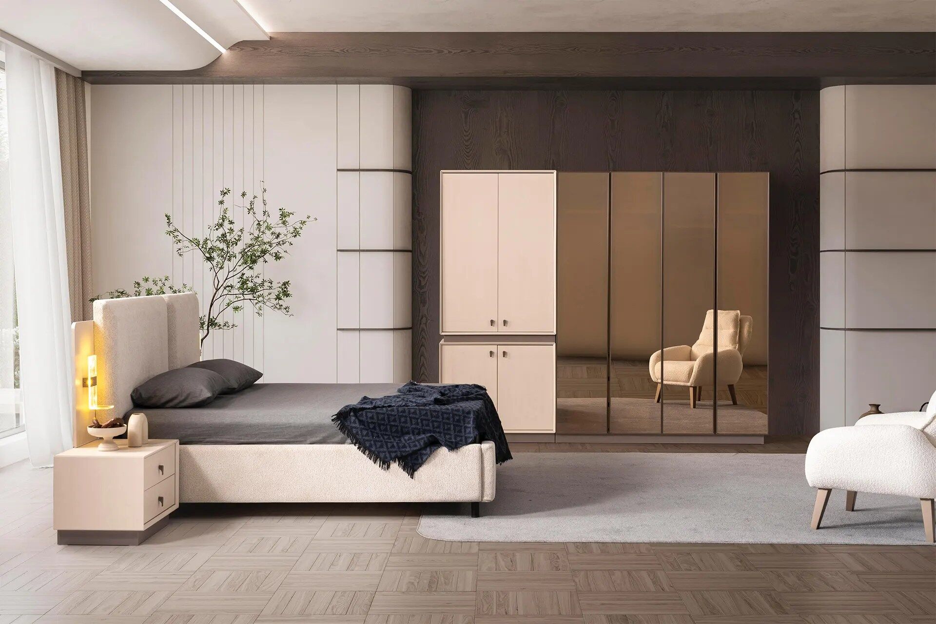 Loft Yatak Odası Takımı - Modern ve şık İnegöl Mobilyası tasarımı, konfor ve estetik bir arada